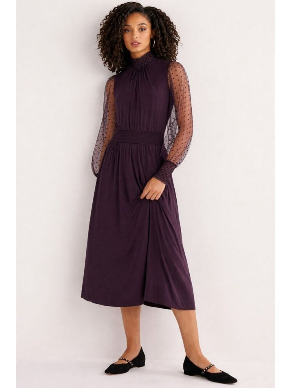 Boden Smocked Waist Midi Dress 8R